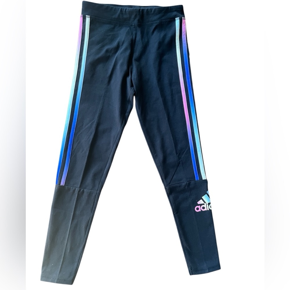 Girls Adidas Multi-Color Stripe Leggings